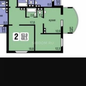 Продается 2-х комнатная квартира, 68 м²