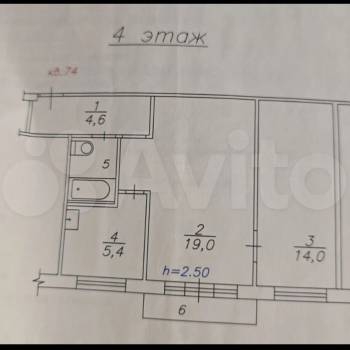 Продается 2-х комнатная квартира, 46,5 м²