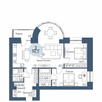 Продается 3-х комнатная квартира, 96 м²
