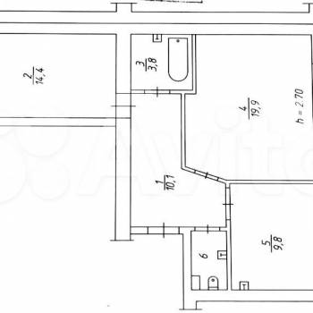 Продается 2-х комнатная квартира, 60,1 м²