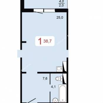 Продается 1-комнатная квартира, 38,7 м²