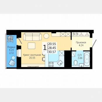 Продается 1-комнатная квартира, 31 м²