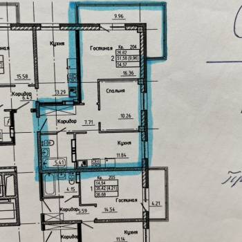 Продается 2-х комнатная квартира, 54 м²