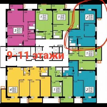 Продается 2-х комнатная квартира, 54 м²