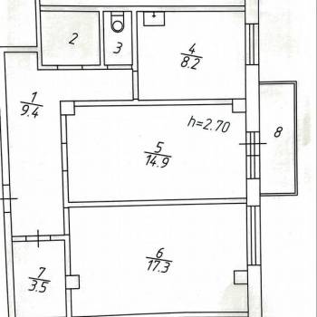 Продается 2-х комнатная квартира, 57 м²