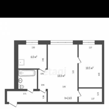 Сдается 2-х комнатная квартира, 46 м²