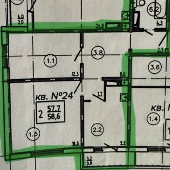 Продается 2-х комнатная квартира, 57,7 м²