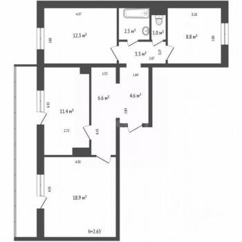 Продается 3-х комнатная квартира, 69,7 м²