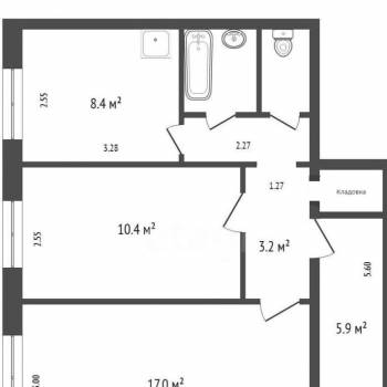 Продается 2-х комнатная квартира, 50,6 м²