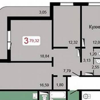 Продается 3-х комнатная квартира, 79 м²