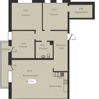 Продается Многокомнатная квартира, 121 м²