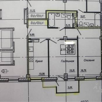 Продается 2-х комнатная квартира, 62 м²