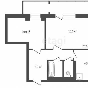 Продается 2-х комнатная квартира, 41,9 м²