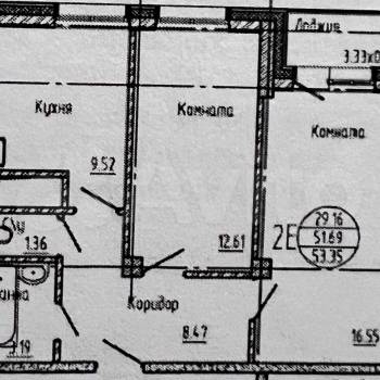 Продается 2-х комнатная квартира, 51,1 м²