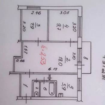 Продается 3-х комнатная квартира, 50 м²