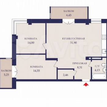 Продается 3-х комнатная квартира, 80 м²