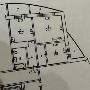 Продается 2-х комнатная квартира, 53,2 м²