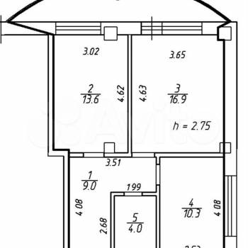 Сдается 2-х комнатная квартира, 60 м²