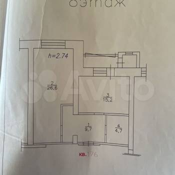Продается 2-х комнатная квартира, 57 м²