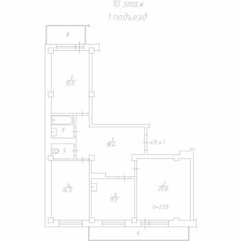 Продается 3-х комнатная квартира, 88 м²