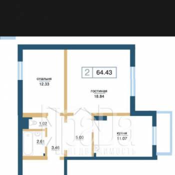 Сдается 2-х комнатная квартира, 64 м²