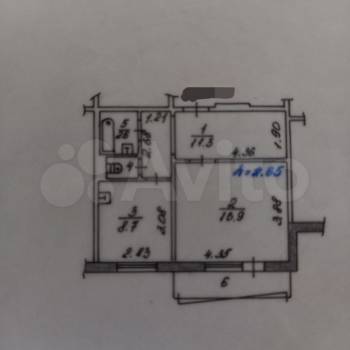 Продается 1-комнатная квартира, 40,7 м²