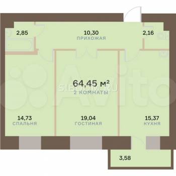 Продается 2-х комнатная квартира, 68,1 м²