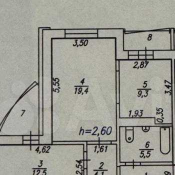 Продается 2-х комнатная квартира, 55 м²