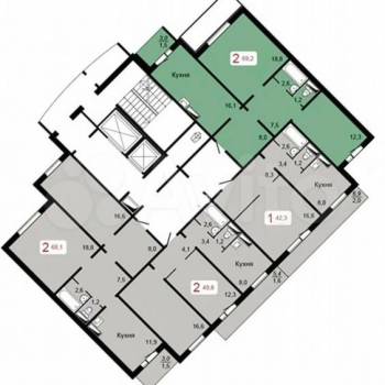 Продается 2-х комнатная квартира, 69 м²