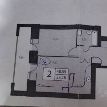 Продается 2-х комнатная квартира, 50 м²