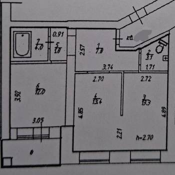 Продается 2-х комнатная квартира, 60 м²
