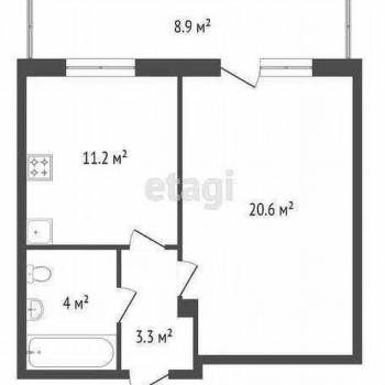 Продается 1-комнатная квартира, 40 м²