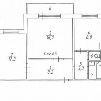Продается 2-х комнатная квартира, 54 м²