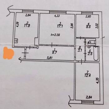 Продается 3-х комнатная квартира, 66 м²