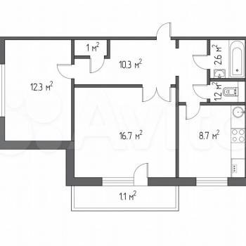 Продается 2-х комнатная квартира, 53,9 м²