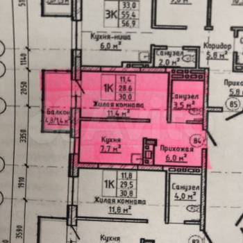 Продается 1-комнатная квартира, 30 м²