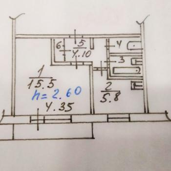 Продается 1-комнатная квартира, 29,5 м²