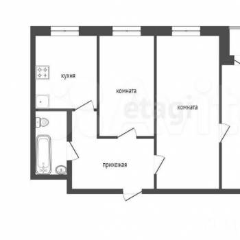 Продается 3-х комнатная квартира, 55,4 м²