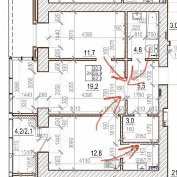 Продается 2-х комнатная квартира, 60,2 м²