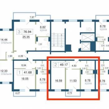 Сдается 2-х комнатная квартира, 48 м²