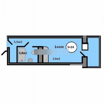 Продается 1-комнатная квартира, 24 м²