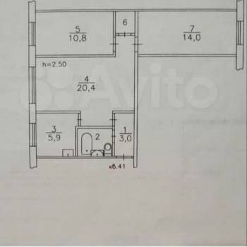 Продается 3-х комнатная квартира, 59,3 м²