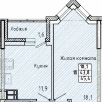 Сдается 1-комнатная квартира, 44 м²
