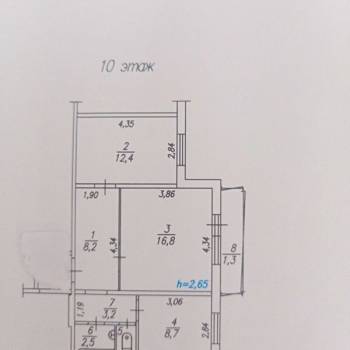 Продается 2-х комнатная квартира, 52,7 м²