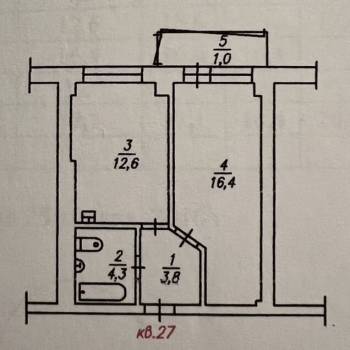 Сдается 1-комнатная квартира, 38 м²