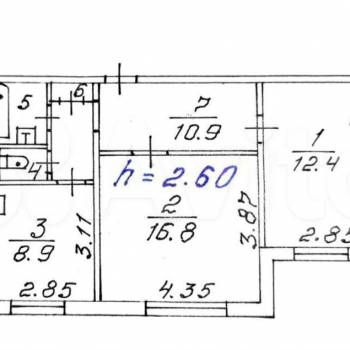Продается 2-х комнатная квартира, 52,3 м²