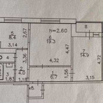 Продается 2-х комнатная квартира, 58 м²