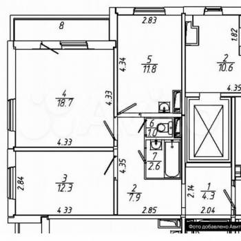 Продается 2-х комнатная квартира, 60 м²