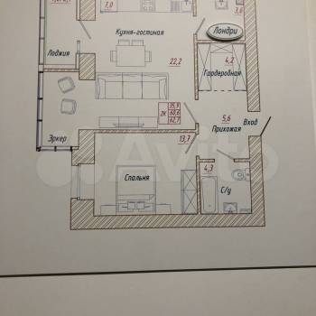 Сдается 2-х комнатная квартира, 64 м²