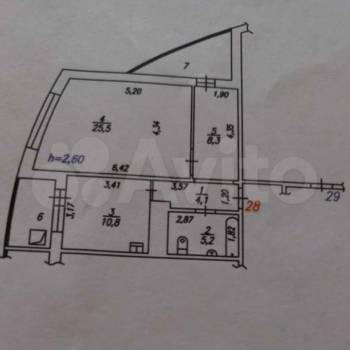 Продается 1-комнатная квартира, 54 м²